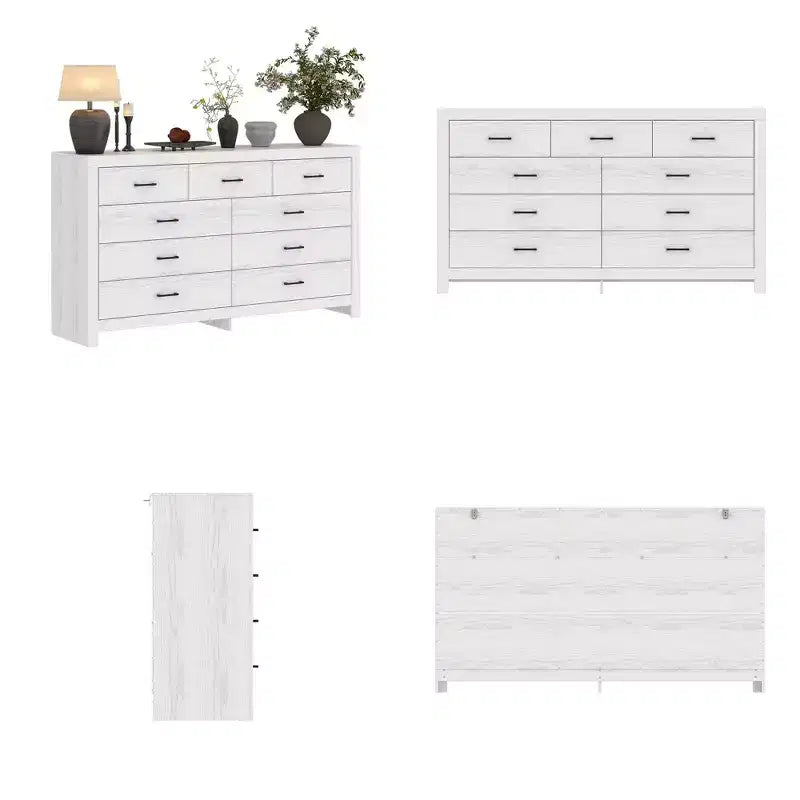 Rustic 9 - Drawer Chest Dresser Organizer Compartments Solid Build, Spacious Drawers