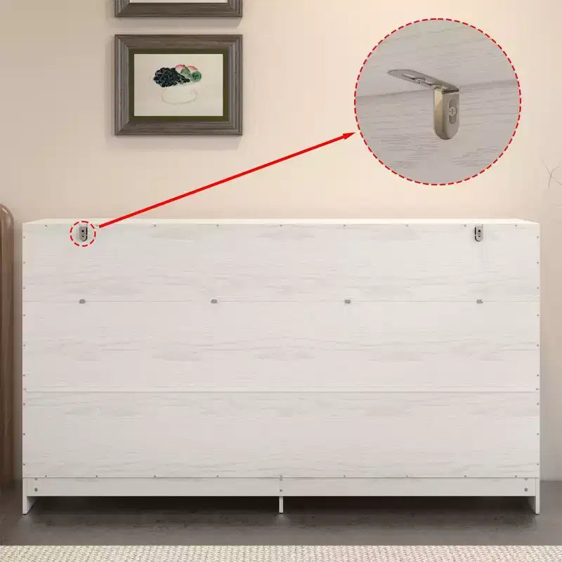 Rustic 9 - Drawer Chest Dresser Organizer Compartments Solid Build, Spacious Drawers