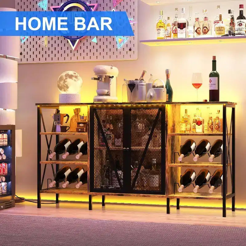 Multi-Functional Wine Rack - Space-Saving Bottle Storage, Ideal for Home Bar Kitchen Dining Area Decor & Organization
