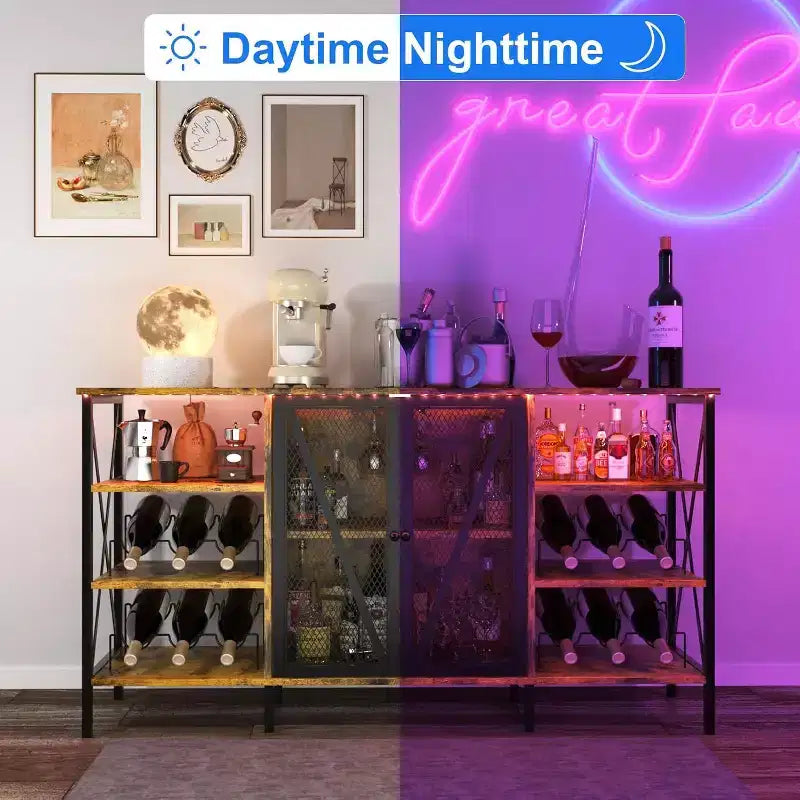 Multi-Functional Wine Rack - Space-Saving Bottle Storage, Ideal for Home Bar Kitchen Dining Area Decor & Organization