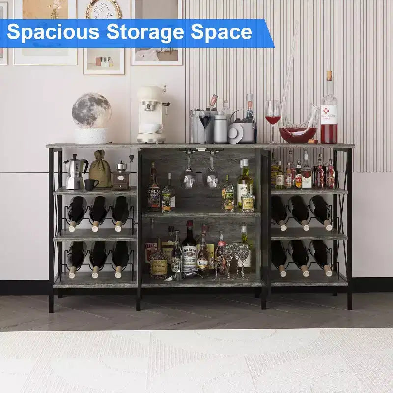 Multi-Functional Wine Rack - Space-Saving Bottle Storage, Ideal for Home Bar Kitchen Dining Area Decor & Organization