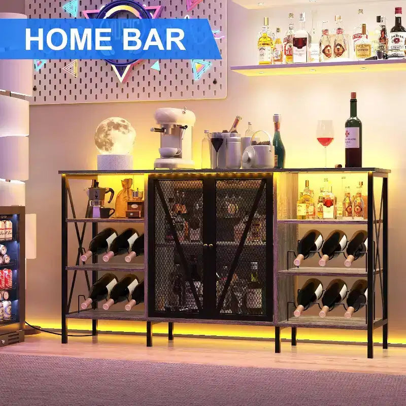 Multi-Functional Wine Rack - Space-Saving Bottle Storage, Ideal for Home Bar Kitchen Dining Area Decor & Organization