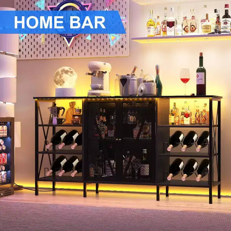 Multi-Functional Wine Rack - Space-Saving Bottle Storage, Ideal for Home Bar Kitchen Dining Area Decor & Organization