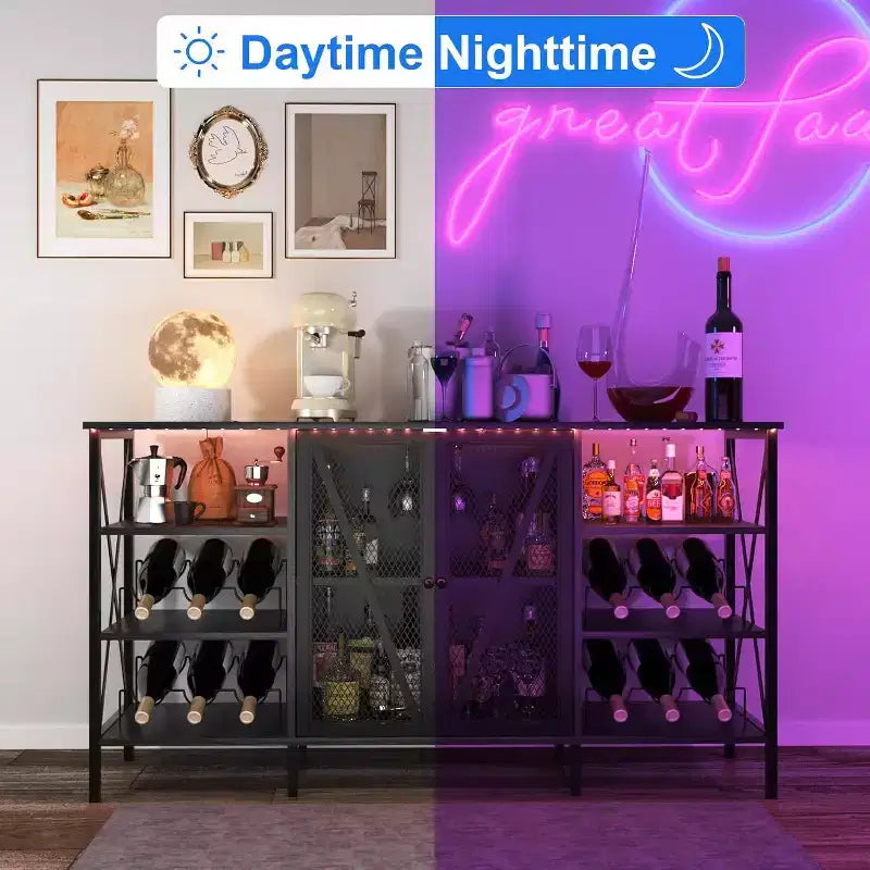 Multi-Functional Wine Rack - Space-Saving Bottle Storage, Ideal for Home Bar Kitchen Dining Area Decor & Organization
