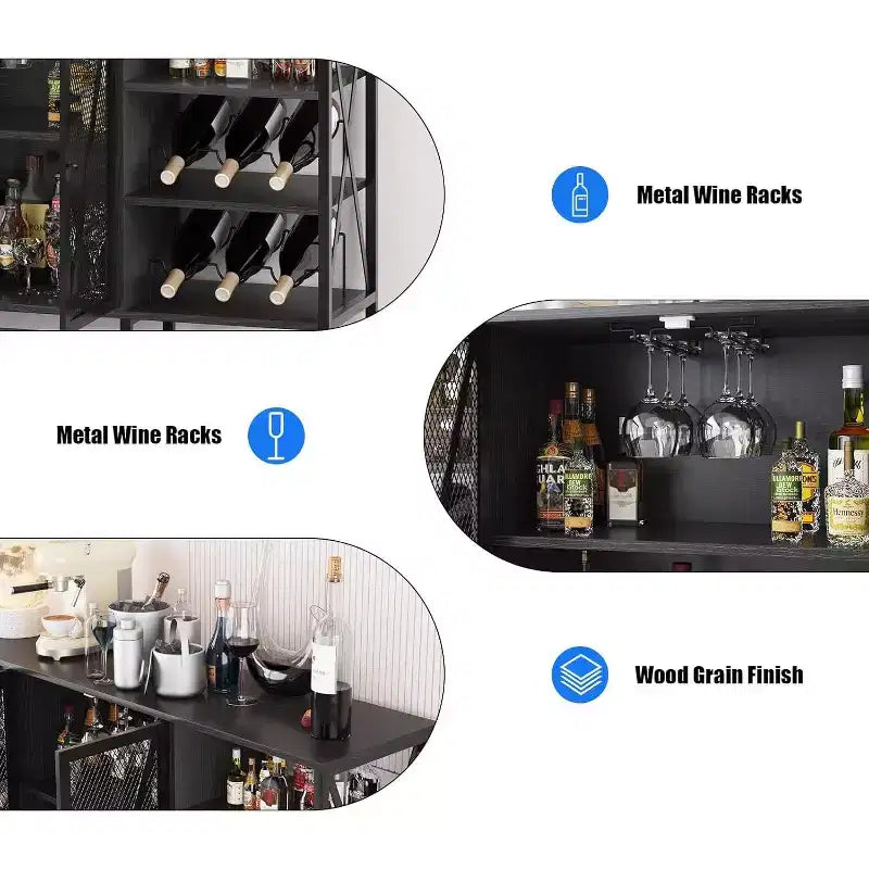 Multi-Functional Wine Rack - Space-Saving Bottle Storage, Ideal for Home Bar Kitchen Dining Area Decor & Organization