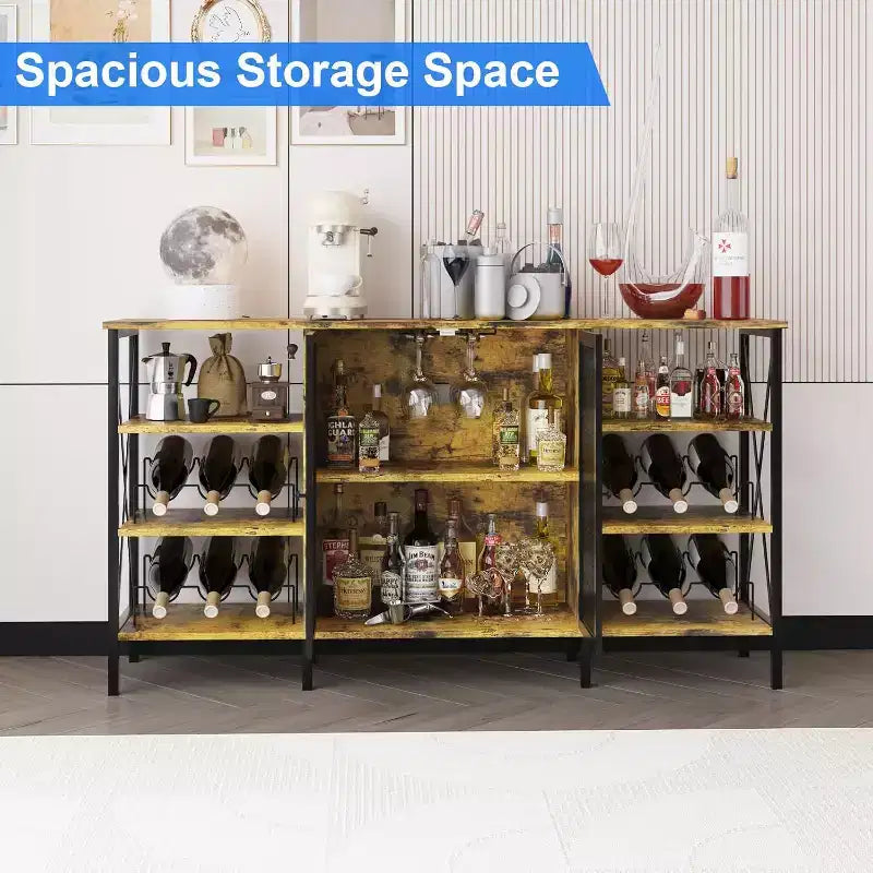 Multi-Functional Wine Rack - Space-Saving Bottle Storage, Ideal for Home Bar Kitchen Dining Area Decor & Organization