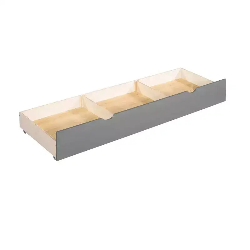 L-Shaped Twin over Twin Bunk Bed with Trundle for 4 Kids, Wood Twin Size Bunk Bed Frame with Drawers