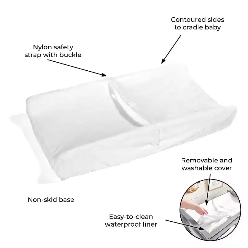 Contoured Changing Pad with Removable Cover