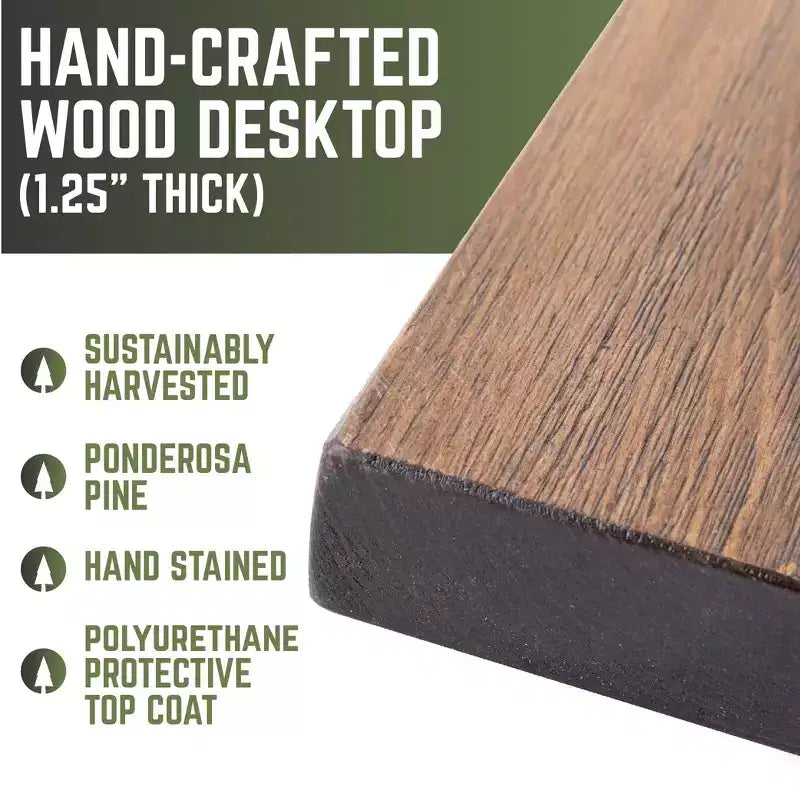 Solid Wood Desk Tabletop by Pipe Decor