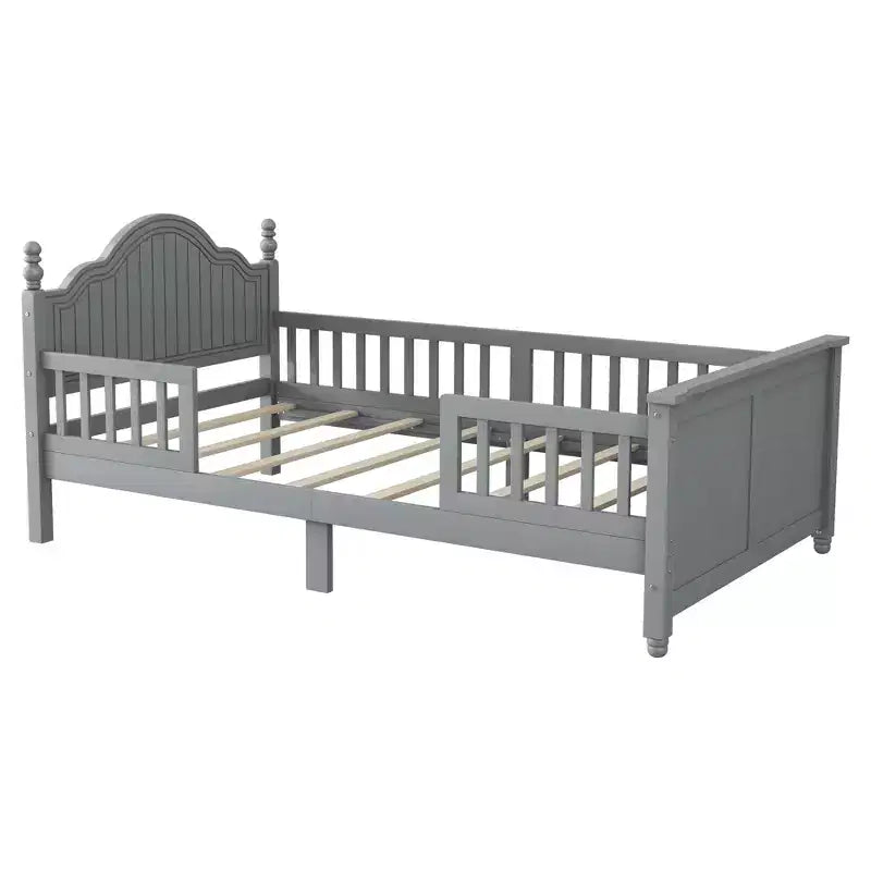 Theodore Contemporary Kids Platform Bed with Headboard and Footboard and Safety Guardrails