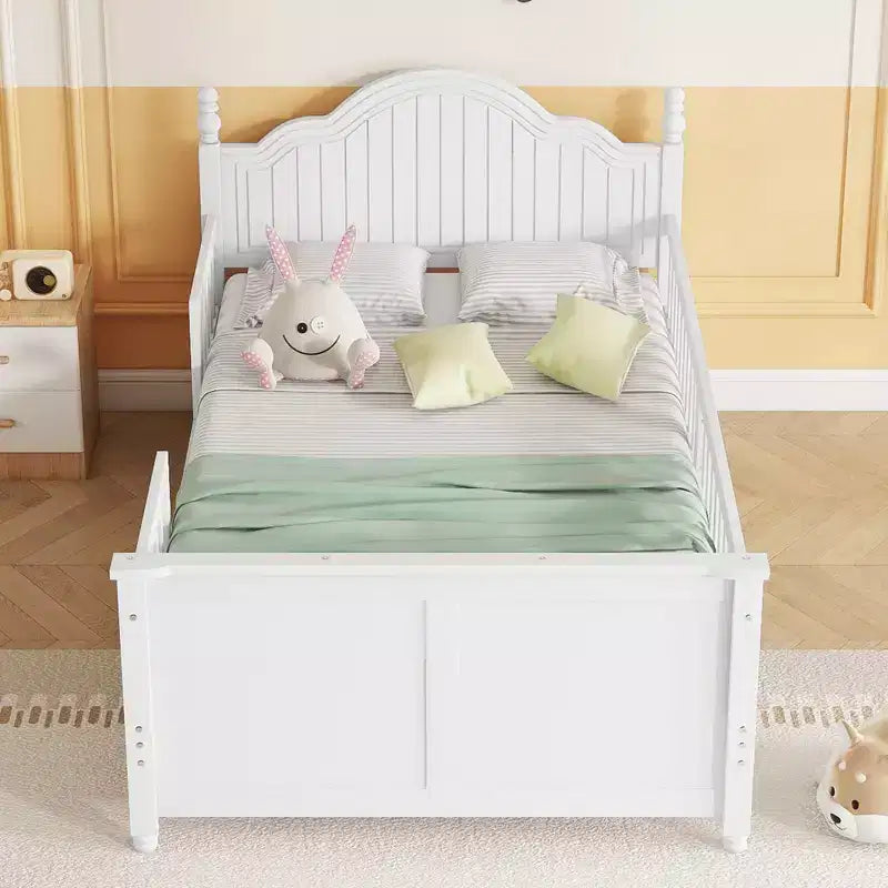 Theodore Contemporary Kids Platform Bed with Headboard and Footboard and Safety Guardrails