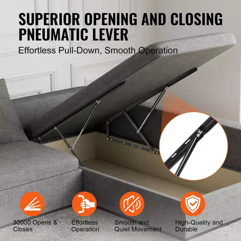 Bed Lift, 59x71 in Compatible Bed Size 154 lbs Load Bearing, DIY Wall Bed Mechanical Hardware Kit, Pneumatic Lever Heavy Duty Bed Support,Black