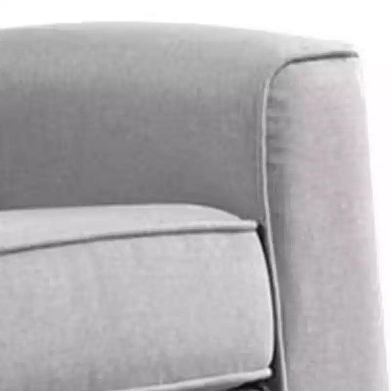 34 Inch Rocking Chair, Wood Frame, Vertical Channel Tufted Gray Linen