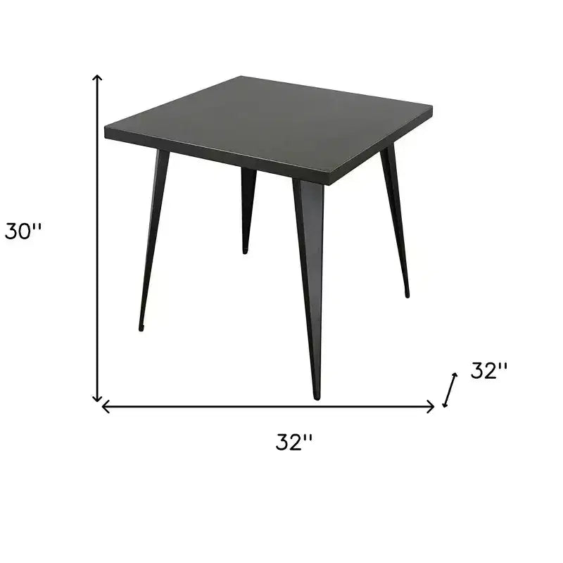 32 Gray Steel and Metal Square Dining Table