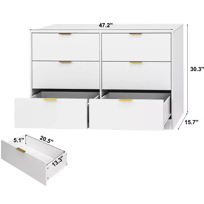 Modern 6/9 Drawers Simply Bedroom Dressers with Handle,Minimalist Wooden Dresser,Chest of Drawers for Bedroom,Entryway