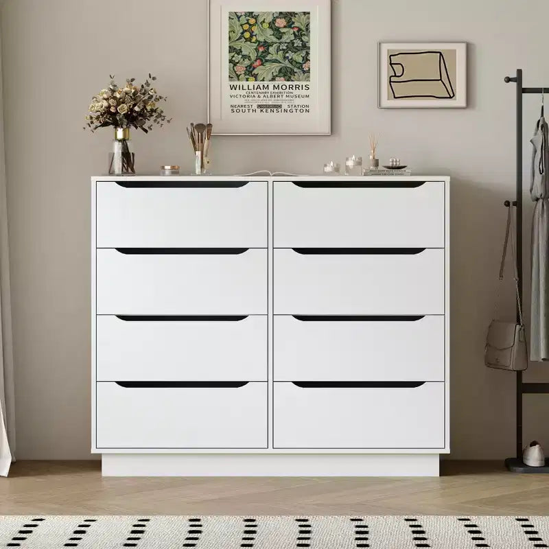 Modern 6/9 Drawers Simply Bedroom Dressers with Handle,Minimalist Wooden Dresser,Chest of Drawers for Bedroom,Entryway