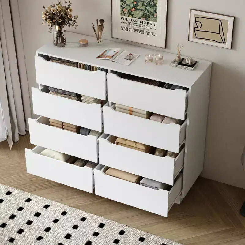 Modern 6/9 Drawers Simply Bedroom Dressers with Handle,Minimalist Wooden Dresser,Chest of Drawers for Bedroom,Entryway