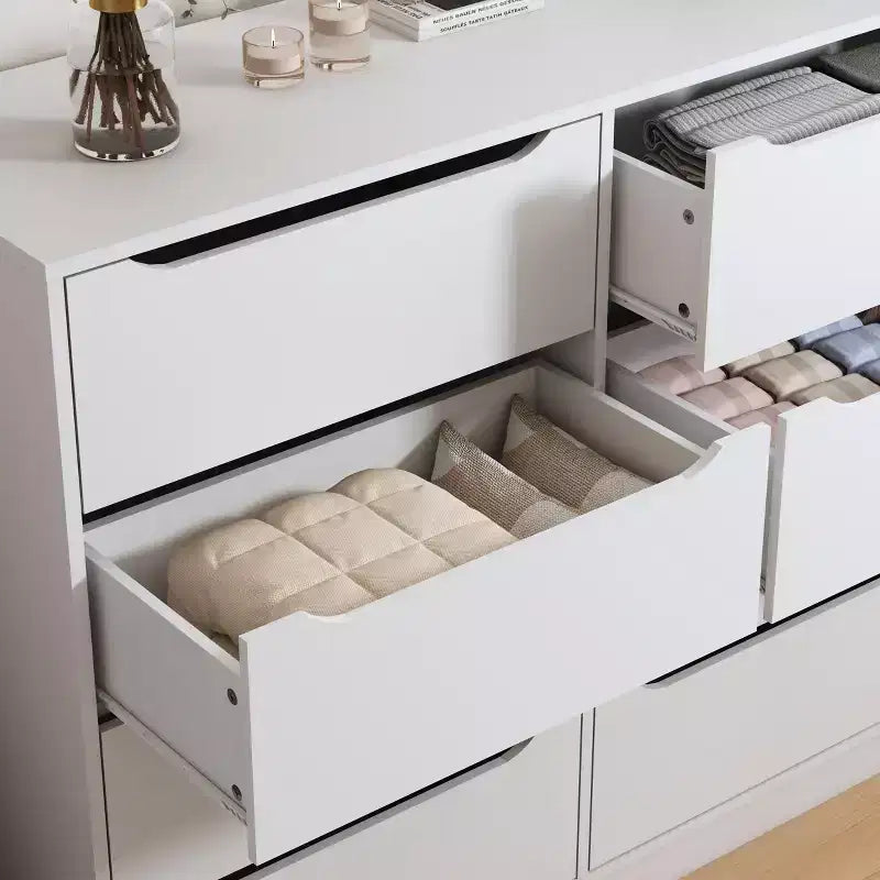 Modern 6/9 Drawers Simply Bedroom Dressers with Handle,Minimalist Wooden Dresser,Chest of Drawers for Bedroom,Entryway