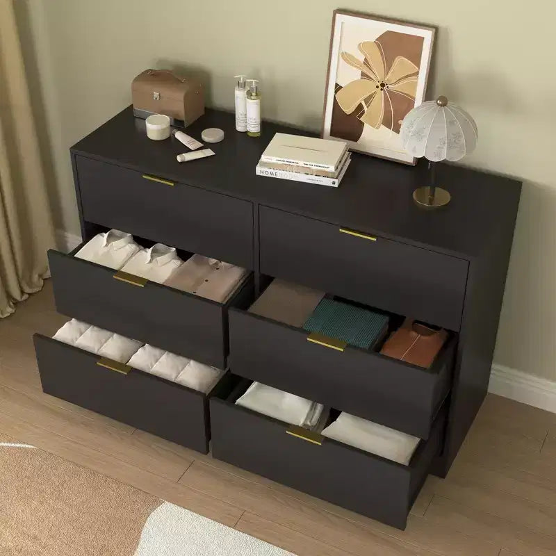 Modern 6/9 Drawers Simply Bedroom Dressers with Handle,Minimalist Wooden Dresser,Chest of Drawers for Bedroom,Entryway