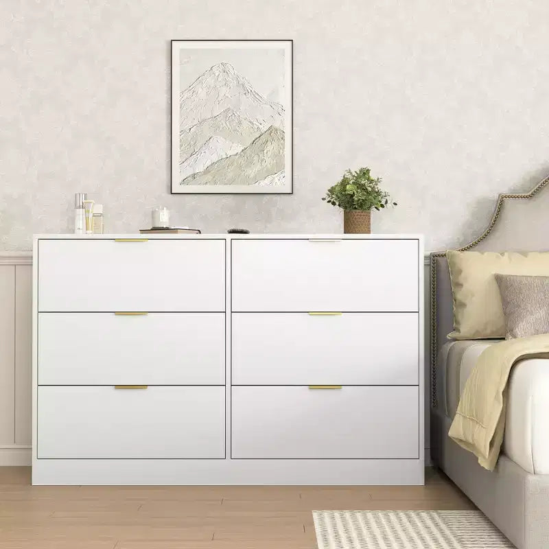 Modern 6/9 Drawers Simply Bedroom Dressers with Handle,Minimalist Wooden Dresser,Chest of Drawers for Bedroom,Entryway