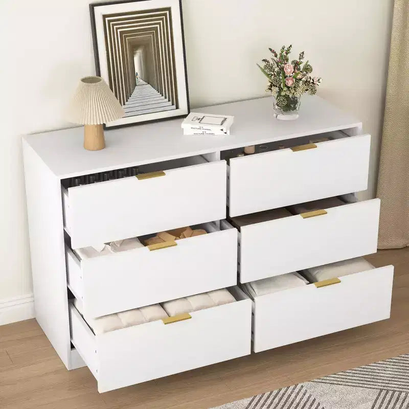 Modern 6/9 Drawers Simply Bedroom Dressers with Handle,Minimalist Wooden Dresser,Chest of Drawers for Bedroom,Entryway