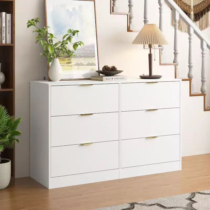 Modern 6/9 Drawers Simply Bedroom Dressers with Handle,Minimalist Wooden Dresser,Chest of Drawers for Bedroom,Entryway
